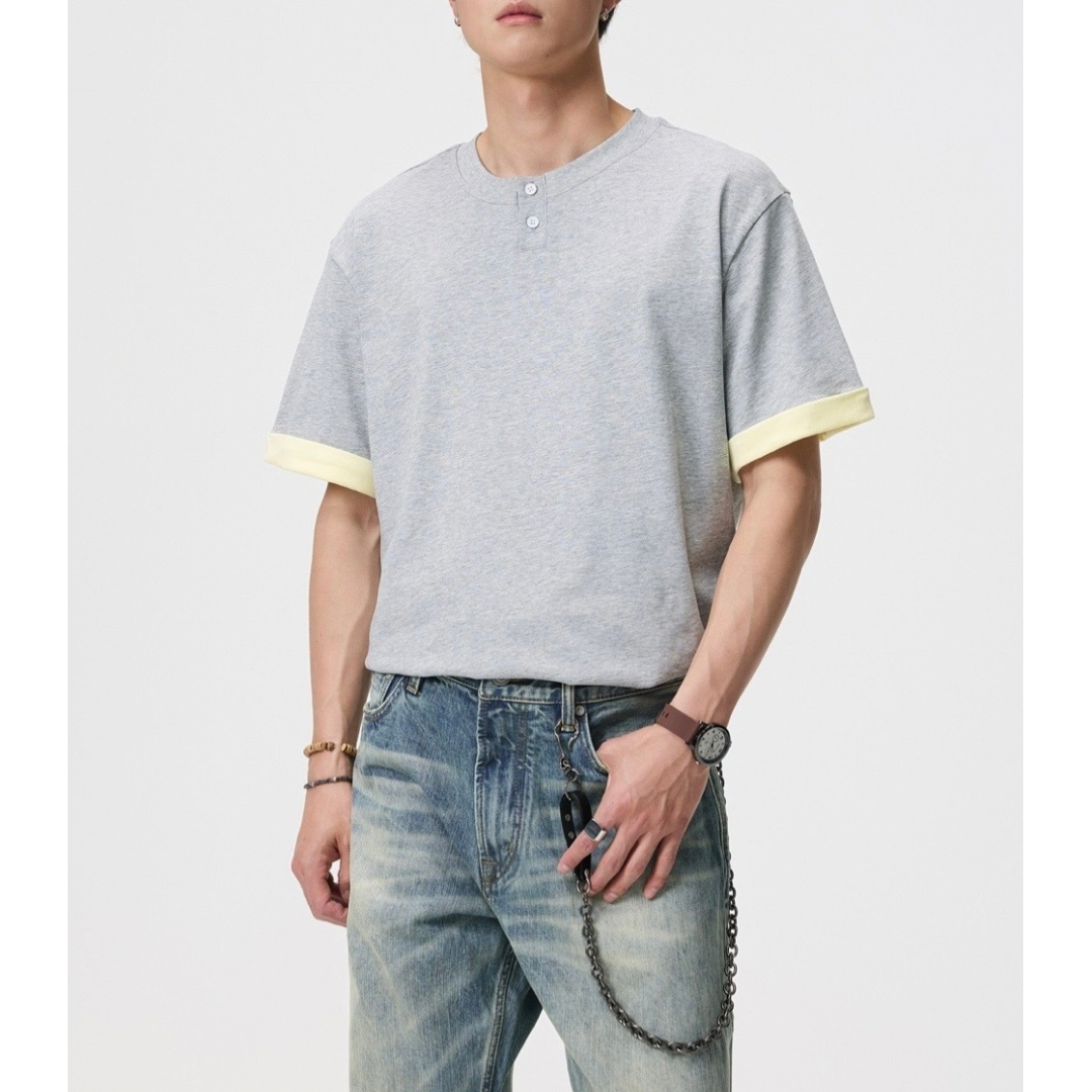ブルーレイヤード　ヘンリーネック　Tシャツ　N1552