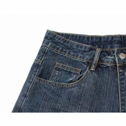 ヴィンテージウォッシュデニム　ワイドクロップドパンツ　N508