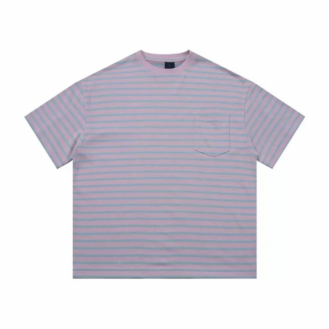 ニュアンストーン　ボーダーTシャツ　N1295 ライトパープル