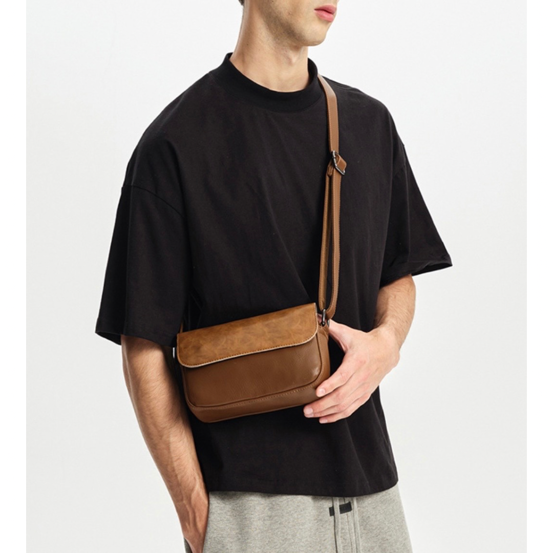 PUレザー　フラップ　ミニショルダーバッグ　N1202