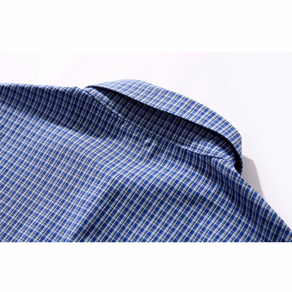 マイクロブルーチェック　プルオーバーシャツ　N1066