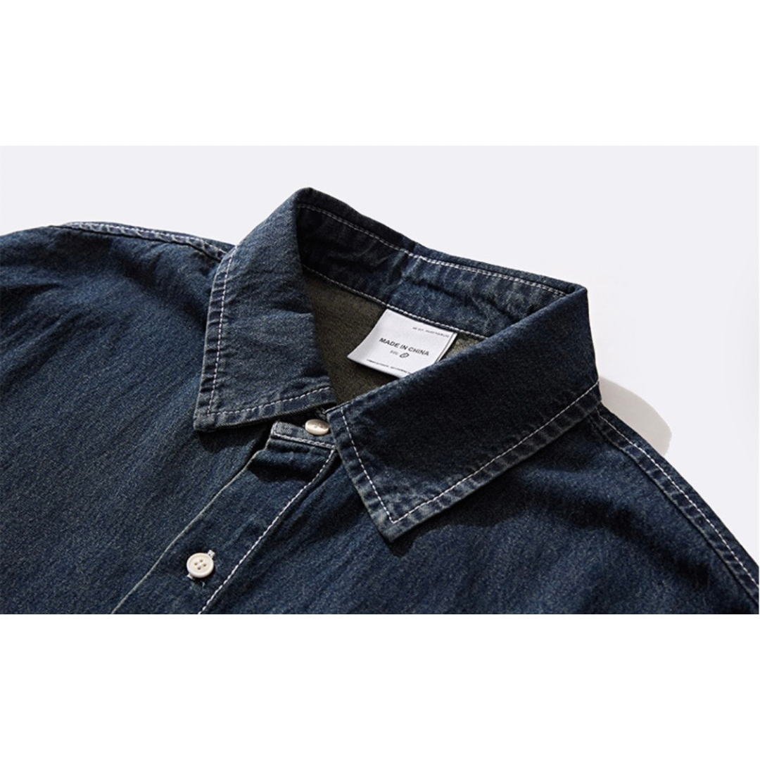 コットンポリ　センターライン　デニムシャツ　N1209