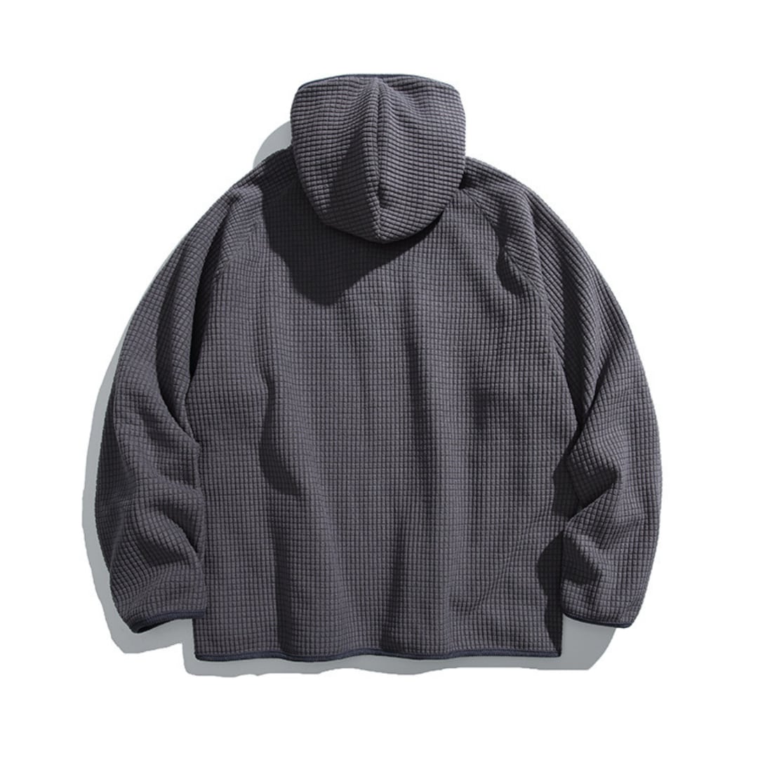PEワッフル　ハーフジップパーカー　C185