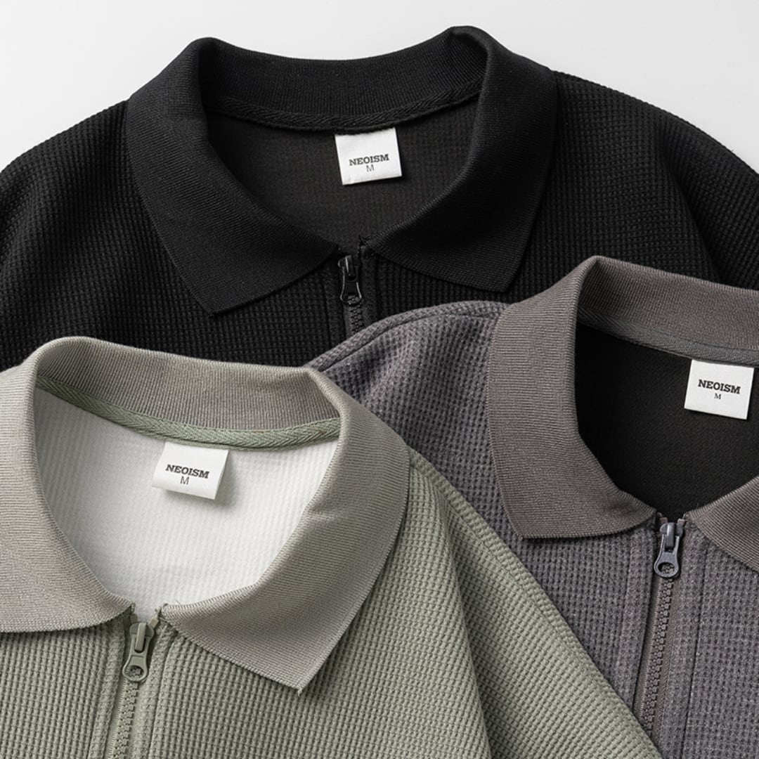 Waffle Half Zip Pullover C194