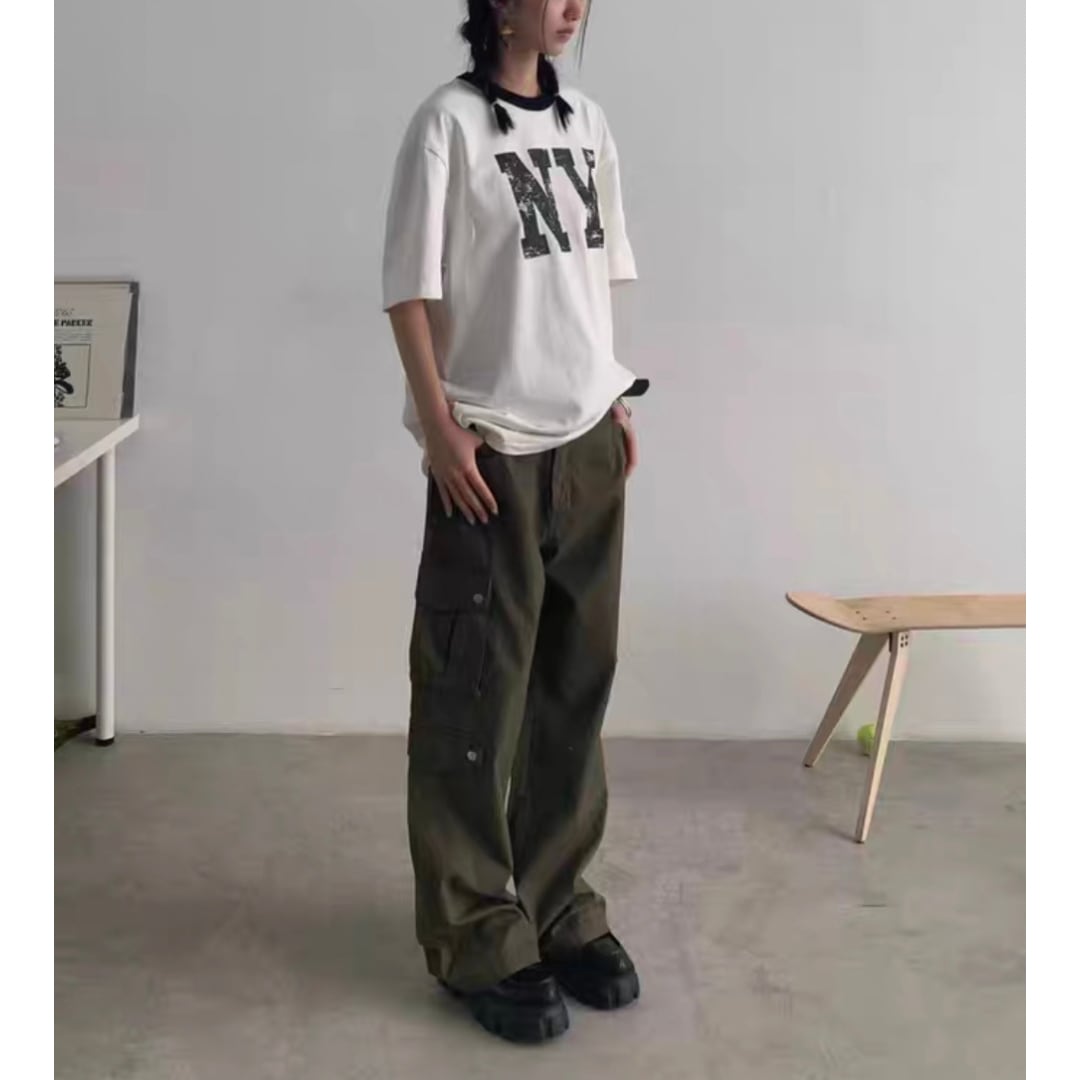 ワイドストレート　カーゴパンツ　C251