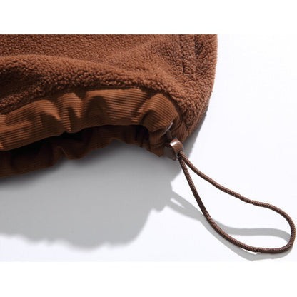 Half button fleece hooded pullover C245