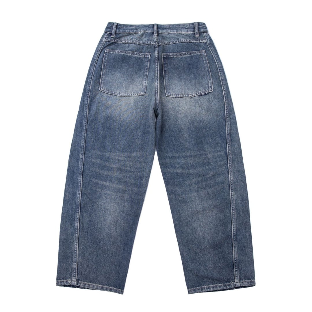 Vintageウォッシュ　デニム　ワイドパンツ　C196