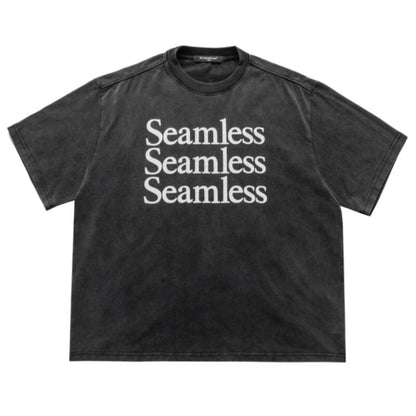 【Seamless】プリントウォッシュドTシャツ　B400