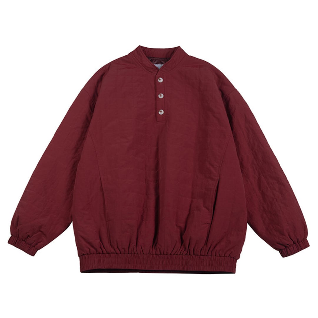 Half button quilted pullover C162