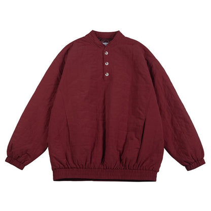 Half button quilted pullover C162