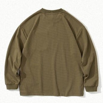 ポケット付き　ヘビーワッフル長袖Ｔシャツ　B759