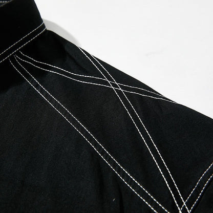 ステッチ デザイン 長袖シャツ　B048