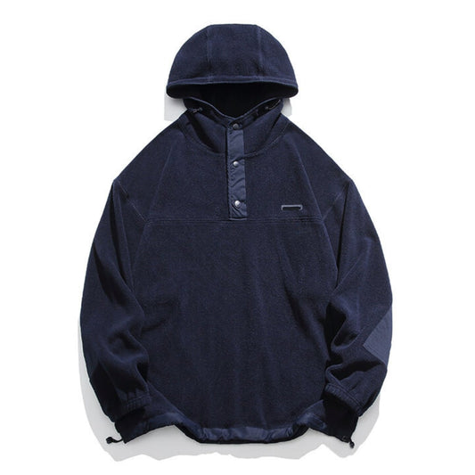 Half button fleece hooded pullover C245
