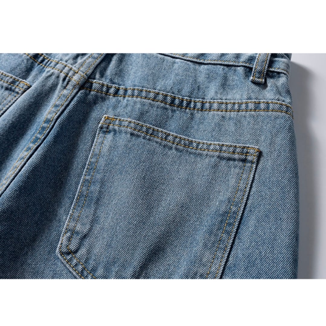 USEDウォッシュ　デニム　ワイドパンツ　C195