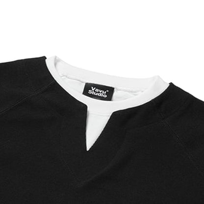 ワッフル　 ヘンリーネック　長袖Tシャツ　B515