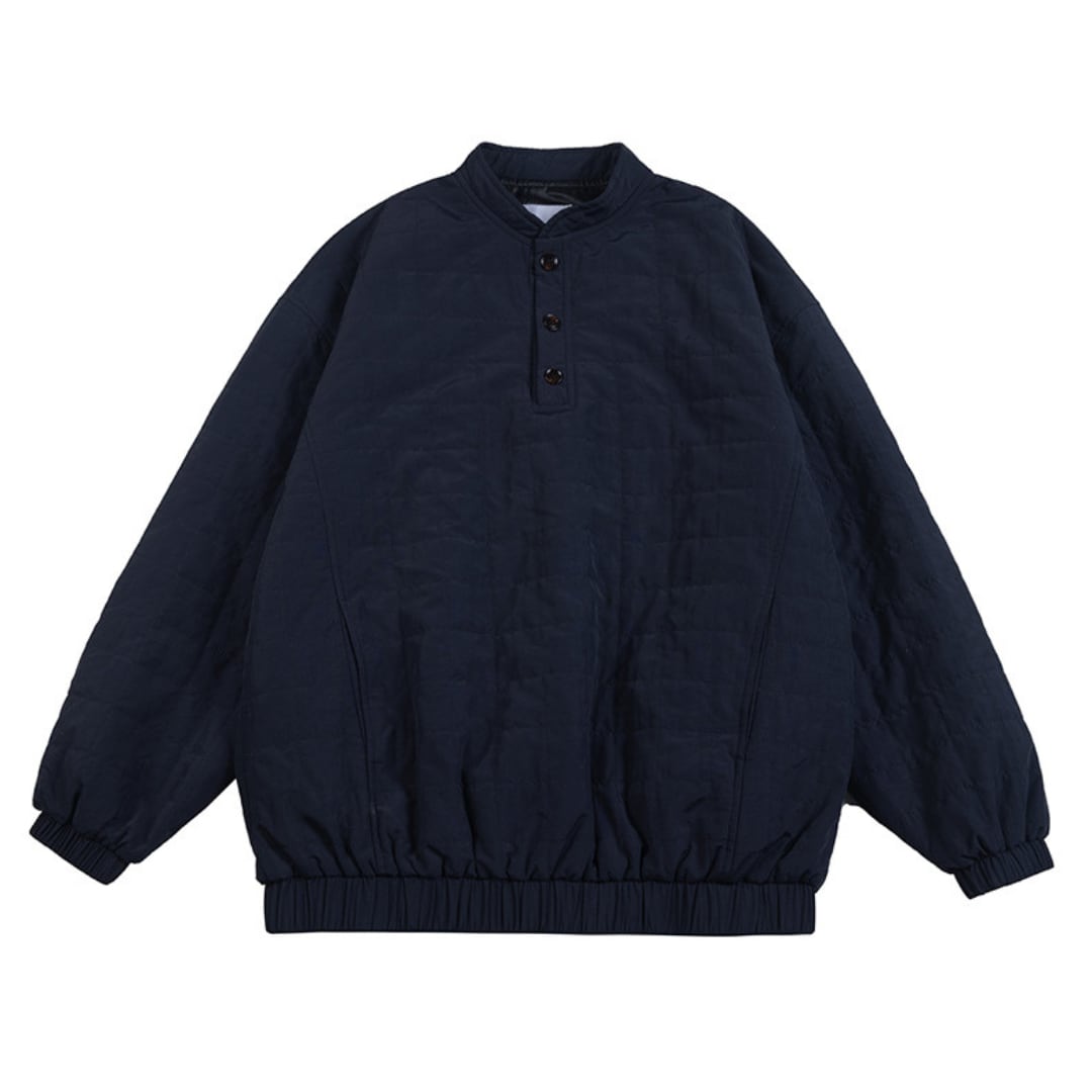 Half button quilted pullover C162