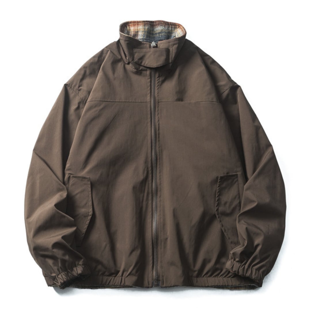 2WAYリバーシブル レトロ チェックジャケット　B596
