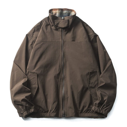 2WAYリバーシブル レトロ チェックジャケット　B596