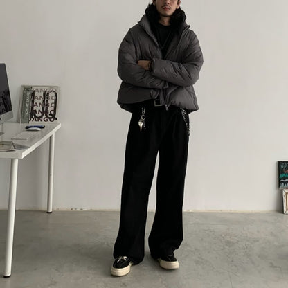 ウォッシュド　ストレートワイドパンツ　B604
