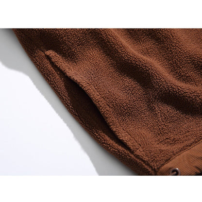 Half button fleece hooded pullover C245