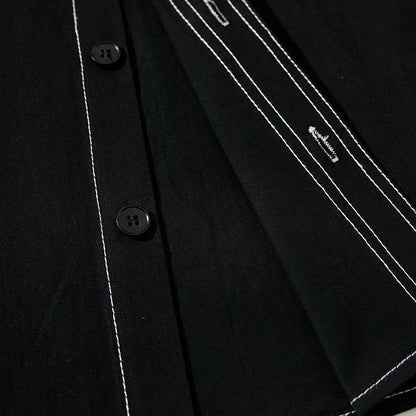 ステッチ デザイン 長袖シャツ　B048