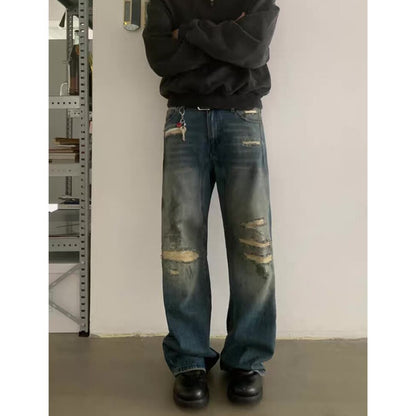 Vintage Wash ダメージデニム　ルーズストレート　パンツ　C248