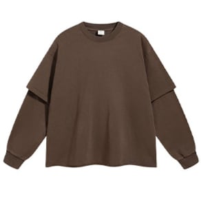 フェイクレイヤード　オーバーダイTシャツ　B540