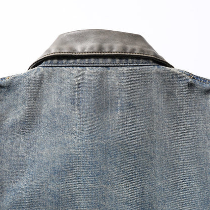 レザーコンビ  ビンテージ デニムジャケット B681