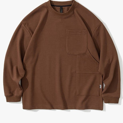 ポケット付き　ヘビーワッフル長袖Ｔシャツ　B759