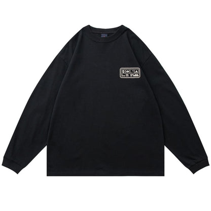 ワンポイントプリント　長袖Tシャツ　B535