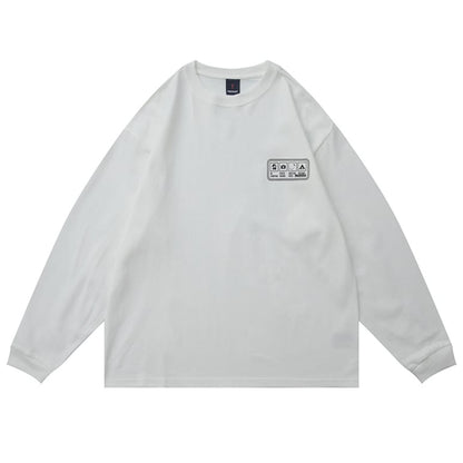 ワンポイントプリント　長袖Tシャツ　B535