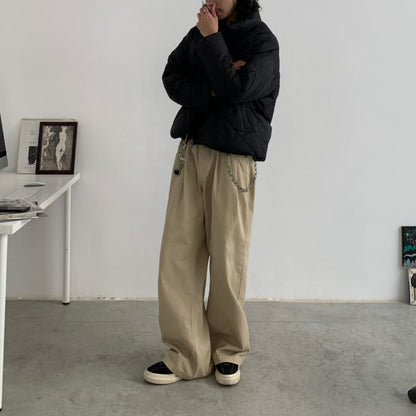 ウォッシュド　ストレートワイドパンツ　B604