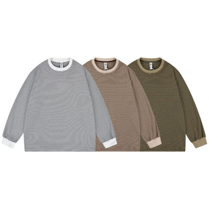 ミジンボーダー　クルーネック長袖Tシャツ　B956