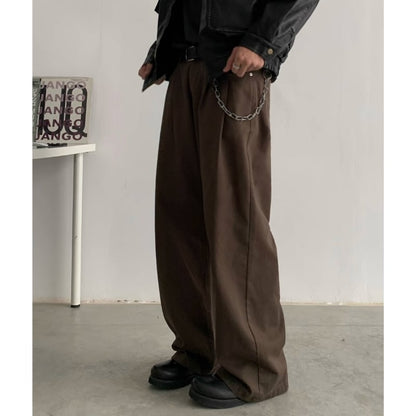 ウォッシュド　ストレートワイドパンツ　B604