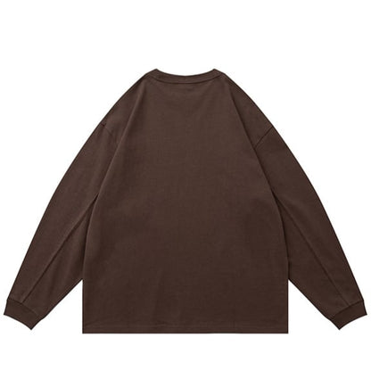 ワンポイントプリント　長袖Tシャツ　B535