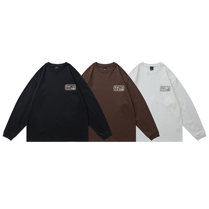 ワンポイントプリント　長袖Tシャツ　B535