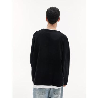 ワッフル　 ヘンリーネック　長袖Tシャツ　B515