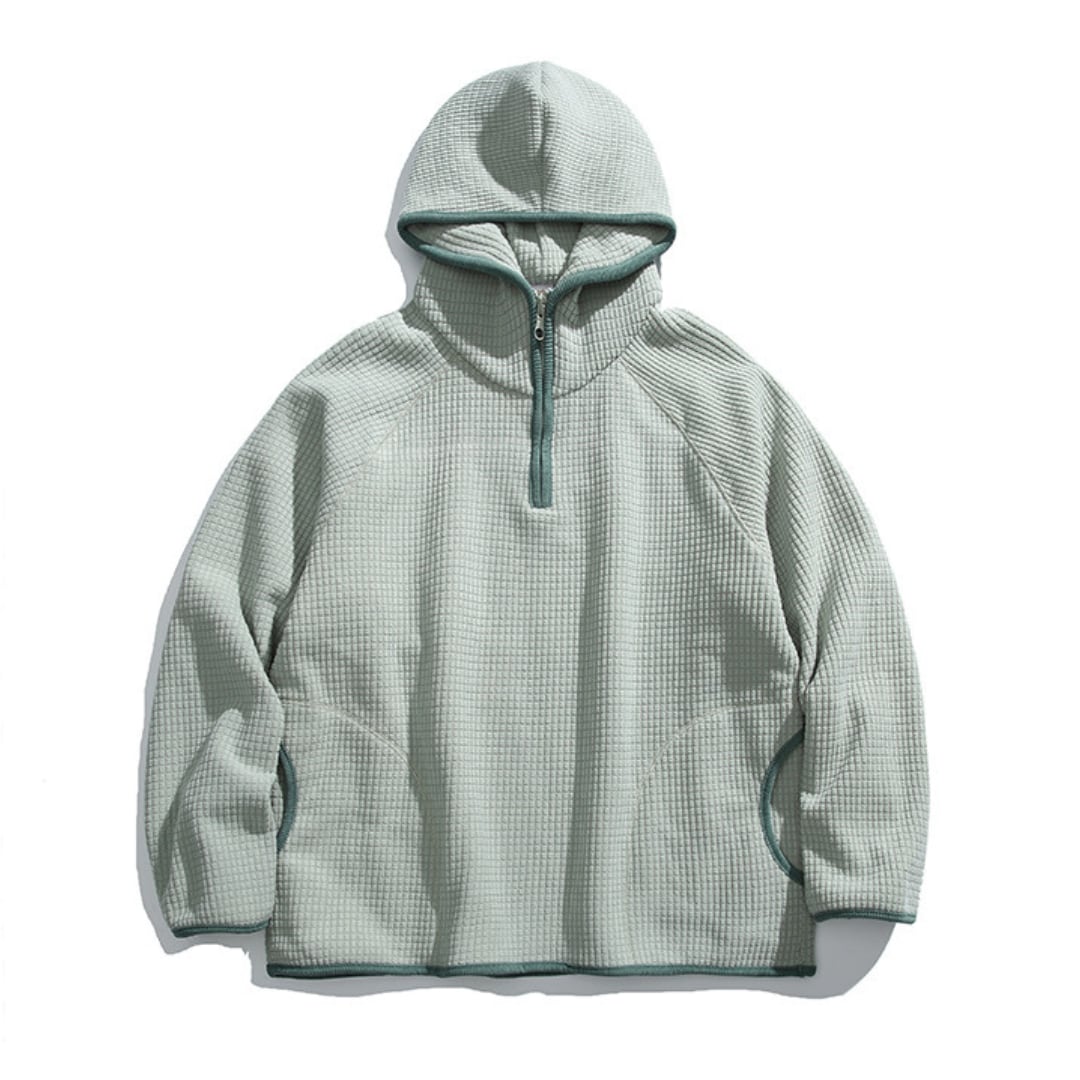 PEワッフル　ハーフジップパーカー　C185