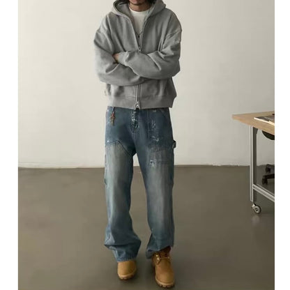 ペイントデニム　ルーズストレート　パンツ　C253