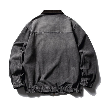 コーデュロイカラー　デニムZIPジャケット B659