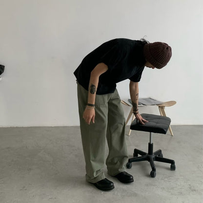 ウォッシュド　ストレートブッシュパンツ　B607