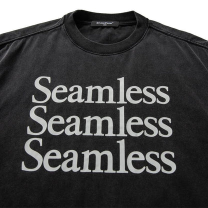 【Seamless】プリントウォッシュドTシャツ　B400