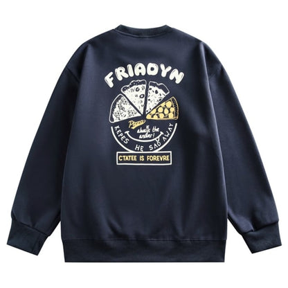 PIZZAプリント　クルーネックスウェット　B564
