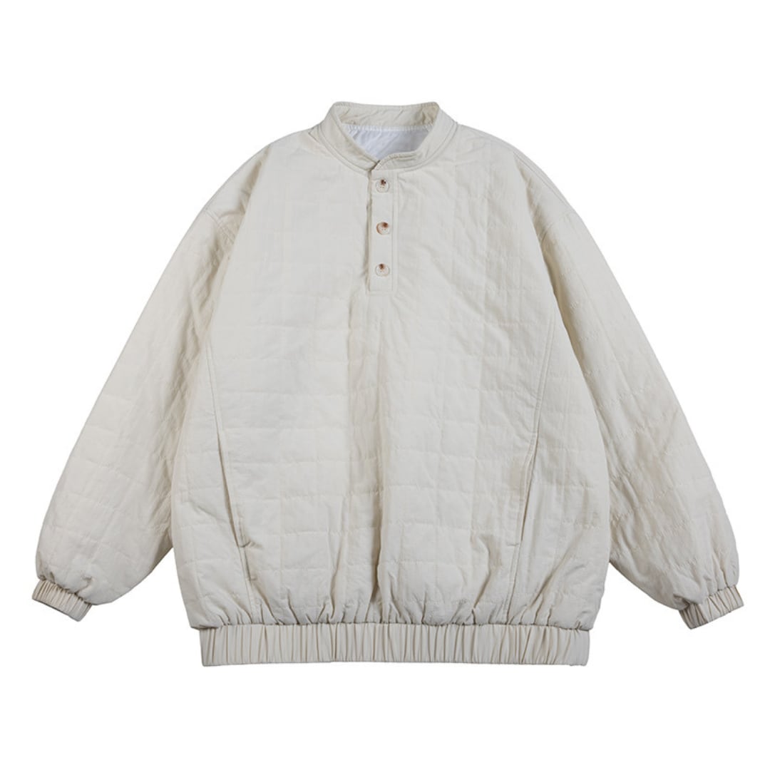 Half button quilted pullover C162