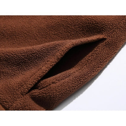Half button fleece hooded pullover C245