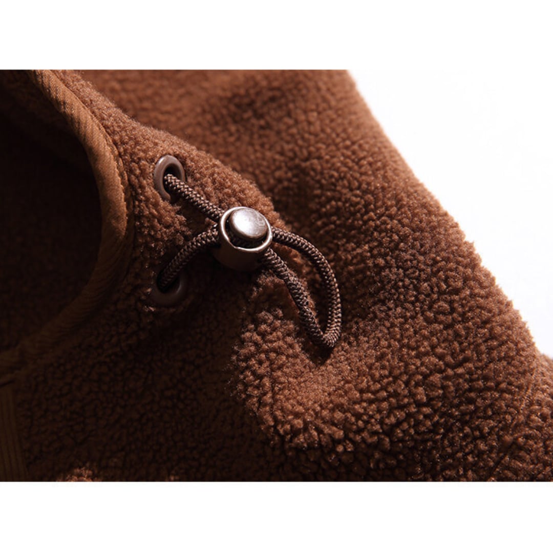 Half button fleece hooded pullover C245
