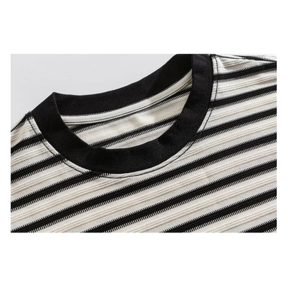 レーヨン混　ジャガードボーダー　長袖Tシャツ　N1823