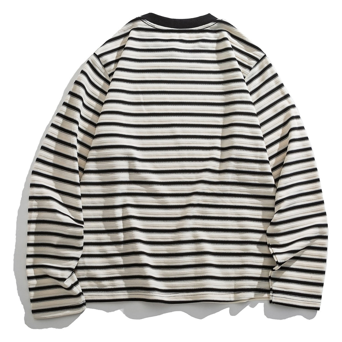 レーヨン混　ジャガードボーダー　長袖Tシャツ　N1823