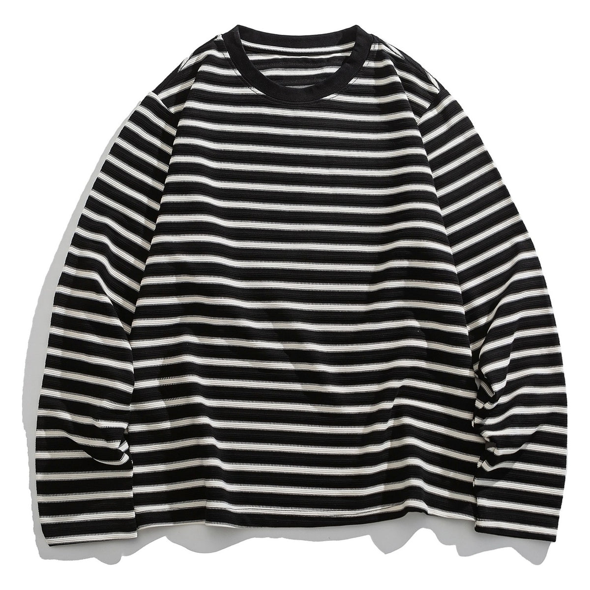 レーヨン混　ジャガードボーダー　長袖Tシャツ　N1823