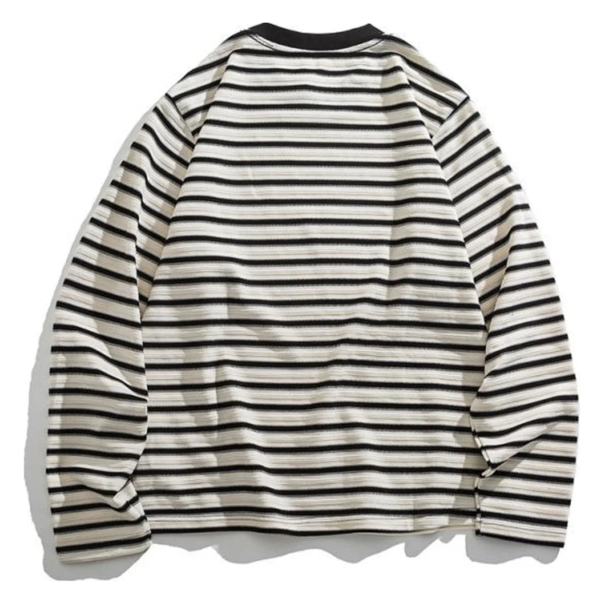 レーヨン混　ジャガードボーダー　長袖Tシャツ　N1823